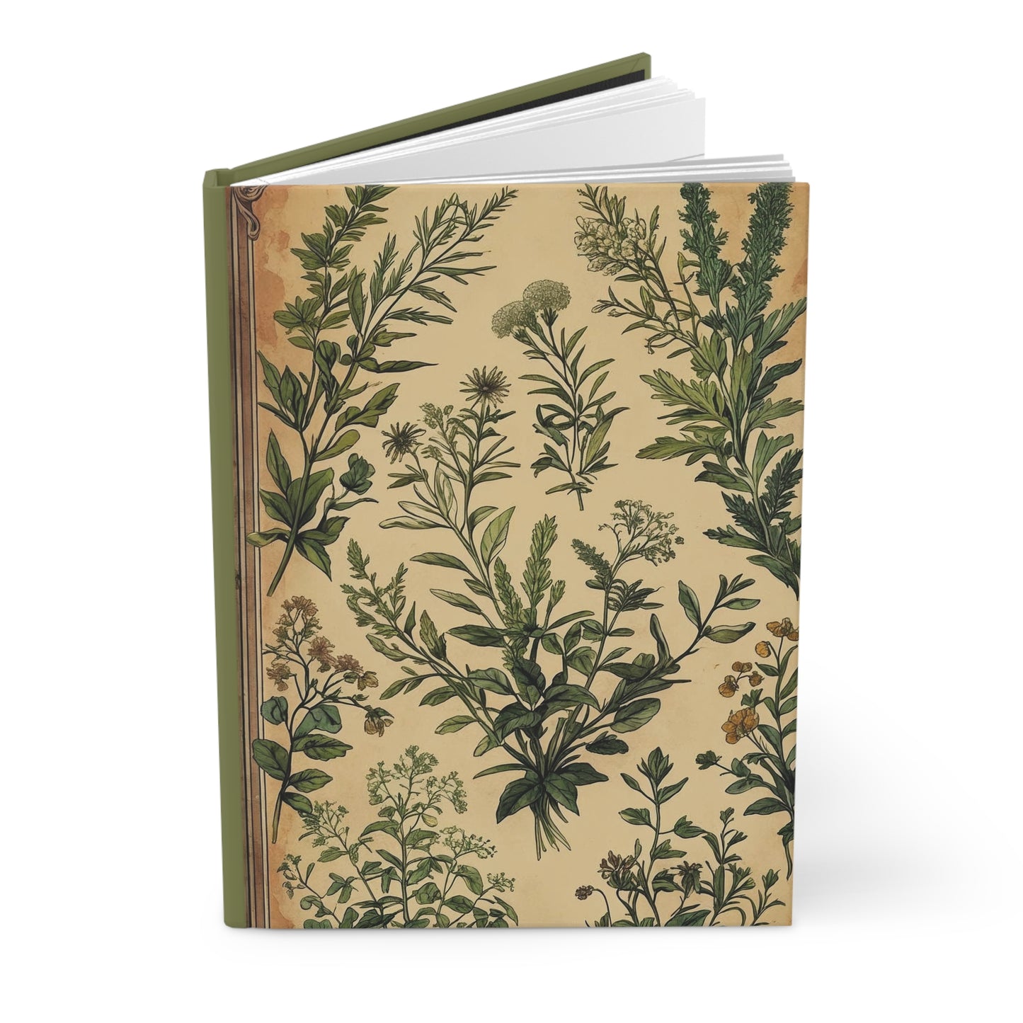 Botanical Hardcover Journal - Nature-Inspired Diary for Writing, Note-taking, Gift for Students, Journal Lovers, Greenery Decor