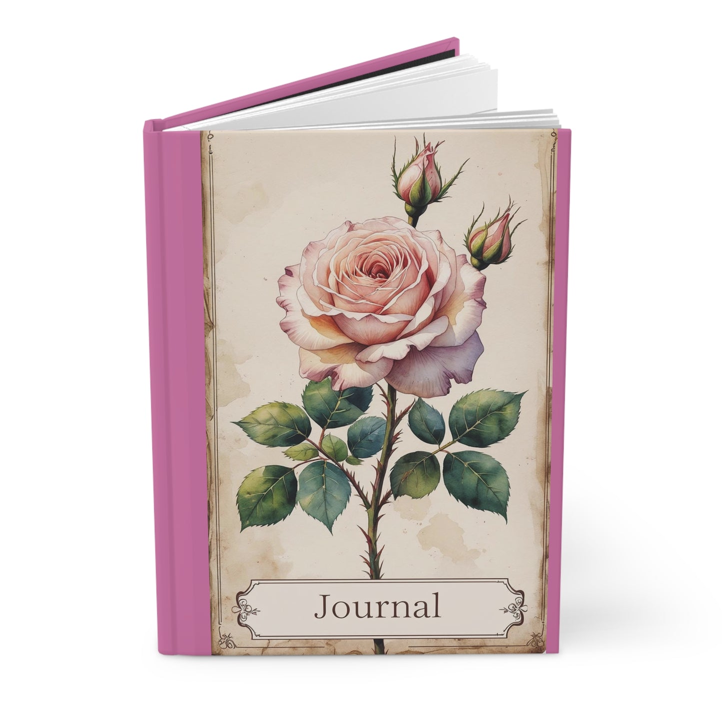 Rose-Themed Hardcover Journal, Floral Notebook, Gift for Writers, Creative Journal, Aesthetic Planner, Personal Diary