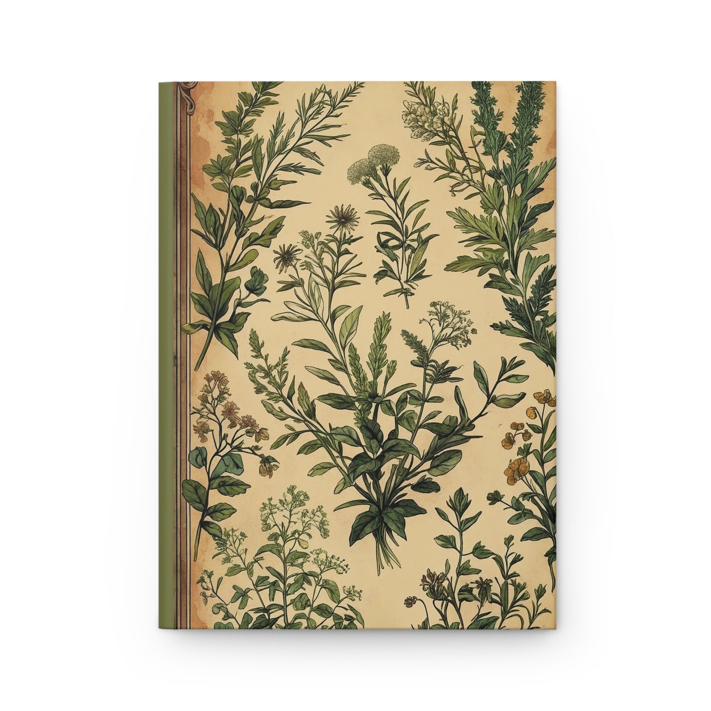 Botanical Hardcover Journal - Nature-Inspired Diary for Writing, Note-taking, Gift for Students, Journal Lovers, Greenery Decor
