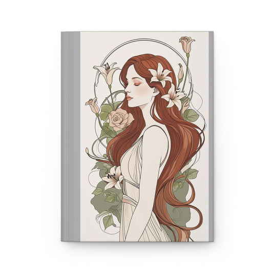 Elegant Floral Hardcover Journal, Art Journal, Diary for Writing, Gift for Her, Bullet Journal, Nature Inspired Notebook