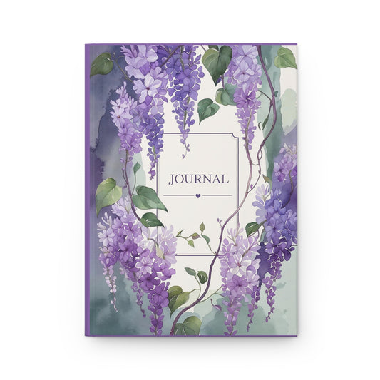 Lavender Floral Hardcover Journal, Daily Planner, Writing Notebook, Gift for Writers, Nature Lover's Journal, Purple Stationery