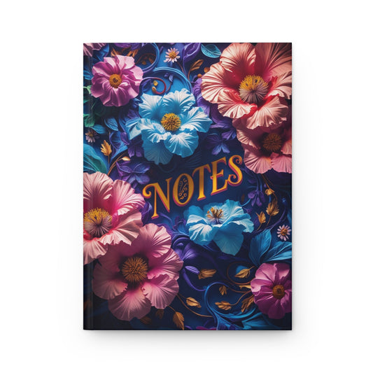 Vibrant Floral Hardcover Journal for Creative Souls, Note Taking, Journaling, Gift for Writers, Flower Design, Beautiful Notebook