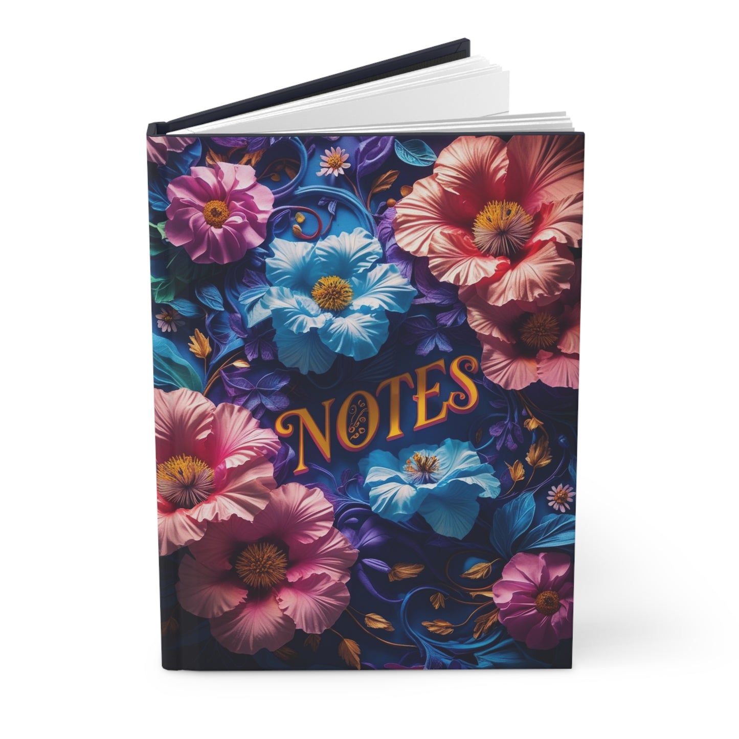 Vibrant Floral Hardcover Journal for Creative Souls, Note Taking, Journaling, Gift for Writers, Flower Design, Beautiful Notebook
