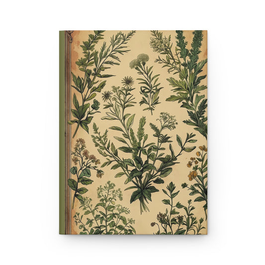 Botanical Hardcover Journal - Nature-Inspired Diary for Writing, Note-taking, Gift for Students, Journal Lovers, Greenery Decor